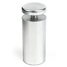 1" Dia. Clear Anodized Aluminum Standoff — 25mm (1″) Dia. x 50mm (2″) Length M8 Stud | Nova Display Systems
