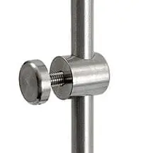 Support with M6 Stud-Cap Single-Sided for Panels with Holes – Non-Removable (#303 Stainless Steel)