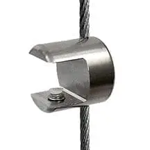 CS305/SS Cable Support Single-Sided for 1/2" Thick Shelf for 3mm Cable Display System (#303 Stainless Steel)