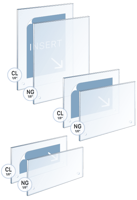 Clear/Non-Glare Acrylic Blanks for Desktop Signs — M4 Studs | Nova Display Systems