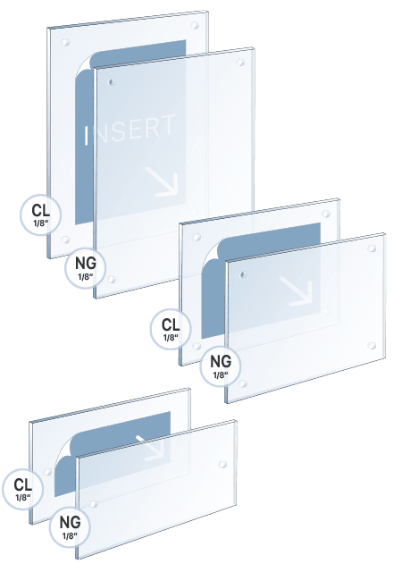Clear/Non-Glare Acrylic Blanks for Name Plates/Door Signs — M4 Studs | Nova Display Systems