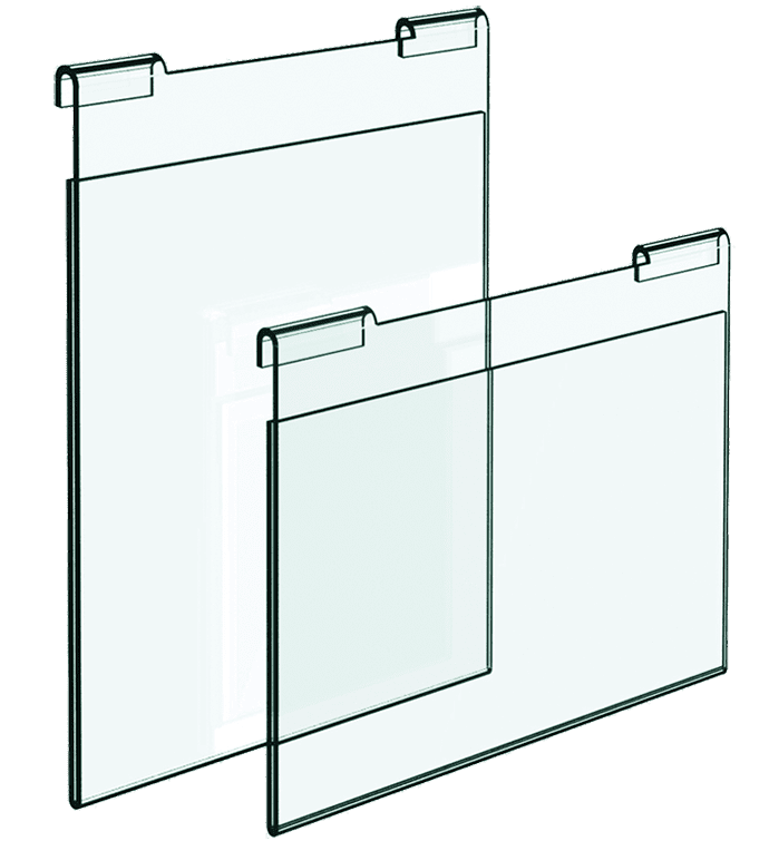 Hook-on Acrylic Holders for 10mm Horizontal Rods | Nova Display Systems
