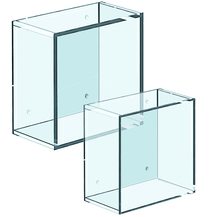 Acrylic Shadow Box Shelf/Frame for Standoffs — 1/4"-3/8" Thick Clear/Frost Acrylic