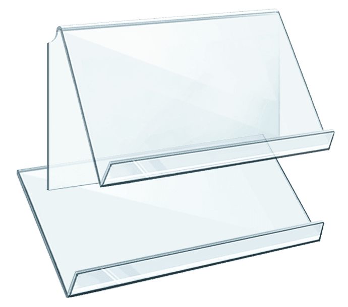 Acrylic Shelves for Angled Presentations — Laser-cut with Polished Edges | Nova Display Systems