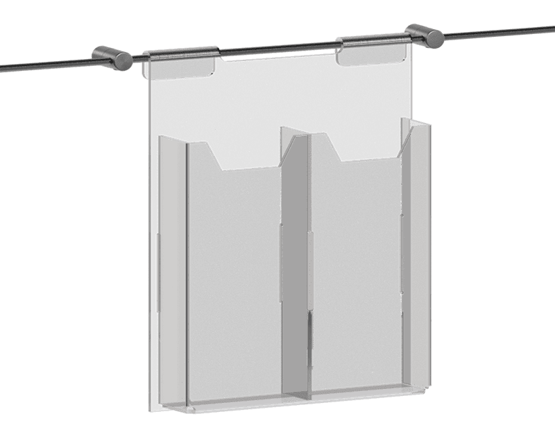 Acrylic Literature Holders — Hook on 6mm Horizontal Rod | Nova Display Systems