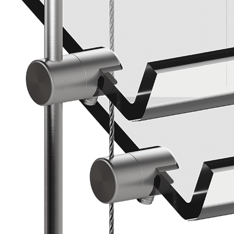 Sloping Acrylic Shelves — Angled Mounting Option | Nova Display Systems