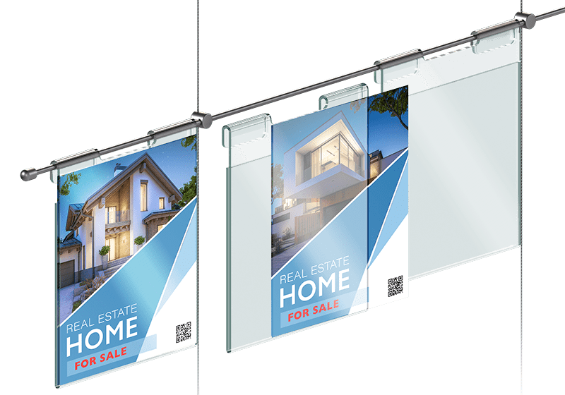 Cable Suspended Hook-on Info-Poster Displays | Nova Display Systems