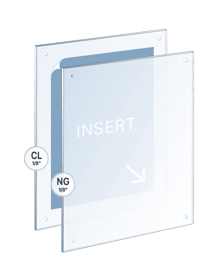 Deluxe Non-Glare Acrylic Frame with Holes | Nova Display Systems