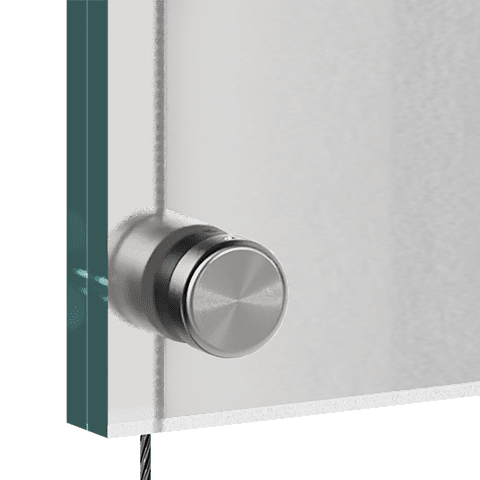 Standard Support for 1.5mm Cable System Panel Applications — Support with Stud-Cap for Panels | Nova Display Systems