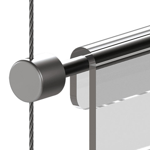 Standard Support for 1.5mm Cable System Rod Hanging Applications — Support for 6mm Horizontal Rods | Nova Display Systems
