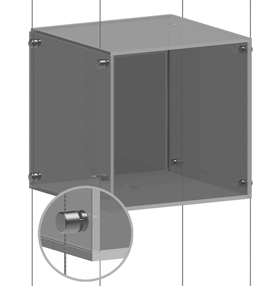 1/4" Acrylic Showcase/Cube Lockable with Clear Sides/Top/Base