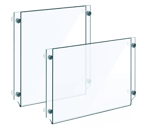 Easy Access Acrylic Holders — Wall Mount with Standoffs | Nova Display Systems