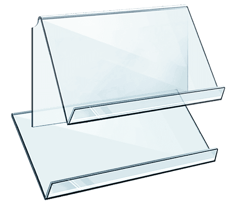 Acrylic Shelves for Angled Presentations — Laser-cut with Polished Edges | Nova Display Systems