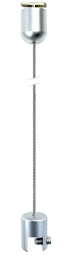 KC2-CG05-TG 1.5mm Cable Suspension Kit with Top Panel Support and Quick Fit Toggle for Ceiling/Top Rail — 2M (6’ 5-3/4”) Length | Nova Display Systems