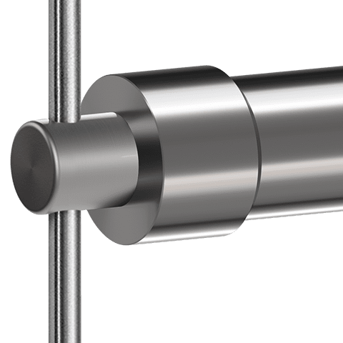 Specialty Supports — Rod Support with Boss for Hanging Rail | Nova Display Systems