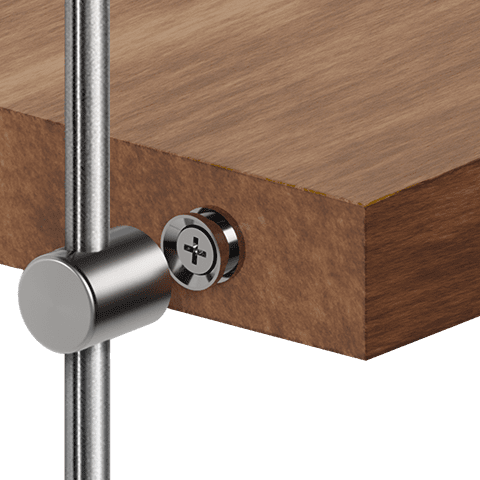 Specialty Supports — Rod Support with Boss for Wooden Panel/Shelf | Nova Display Systems