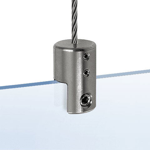 Top Panel Support for 3mm Cable Display System (#303 Stainless Steel) | Nova Display Systems
