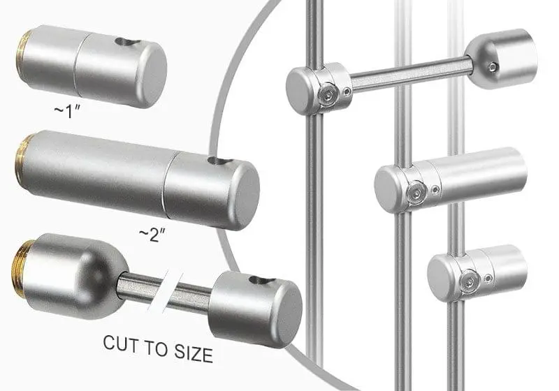Wall-Mount Rod Stabilizer / Customized Depth for 6mm Rod Systems | Nova Display Systems