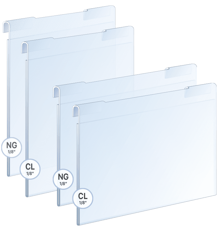 Hook-on Acrylic Holder for 10mm Rod System Various Formats | Nova Display Systems
