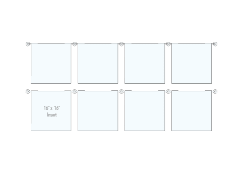 KHPI-031 Wall Mounted Hook-On Acrylic Info/Poster Display Kit / Mounted with 6mm Horizontal Rod System | Nova Display Systems