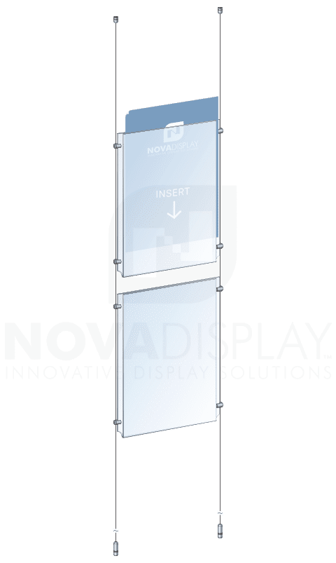 KPI-014 Cable Suspended Easy-Access Acrylic Poster Display Kit Ceiling-to-Floor Tensioned | Nova Display Systems