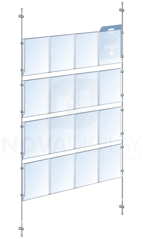 KPI-253 Rod Suspended Multi-Pocket Easy-Access Acrylic Poster Display Kit | Nova Display Systems