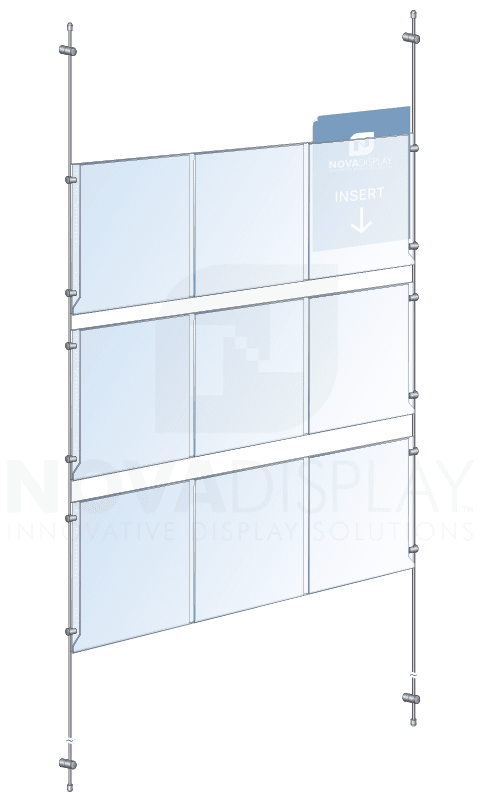 KPI-254 Rod Suspended Multi-Pocket Easy-Access Acrylic Poster Display Kit | Nova Display Systems