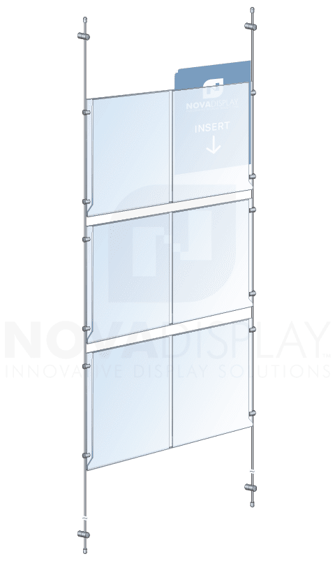 KPI-255 Rod Suspended Multi-Pocket Easy-Access Acrylic Poster Display Kit | Nova Display Systems