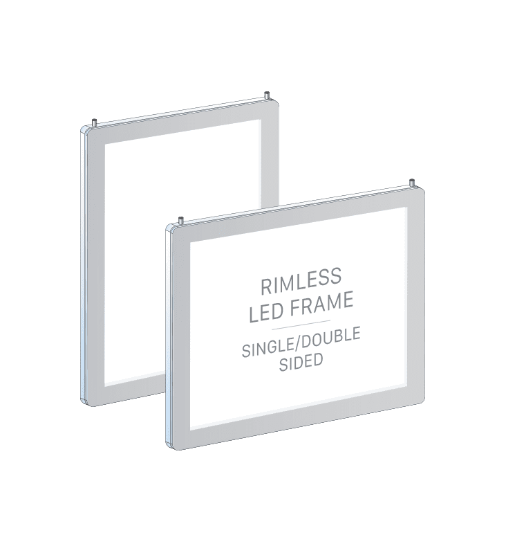 LED Light Pocket Rimless for Letter Size Inserts | Nova Display Systems