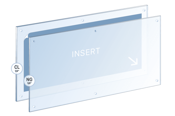 Panoramic Acrylic Frame with Straight Corners for Single Inserts