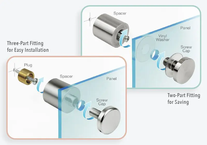 Standoff Supports — Fitting Type and Mounting Options | Nova Display Systems