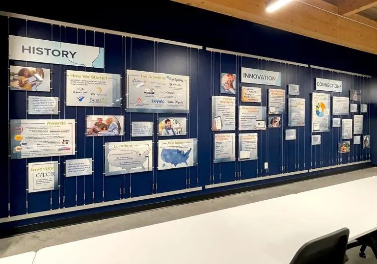 T2035 — Rail/Track Mounted Poster Displays with Tensioned Cables