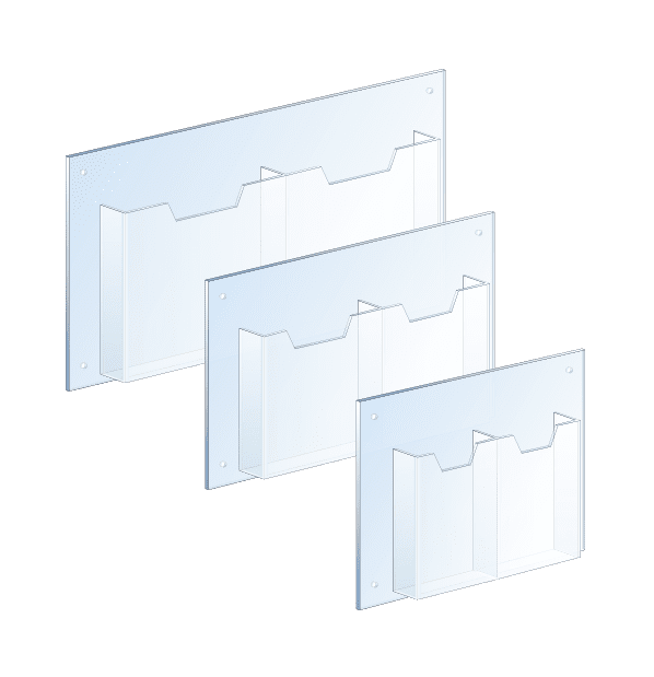 Wall Mounted Acrylic Literature Holder Multi-Pocket Configuration