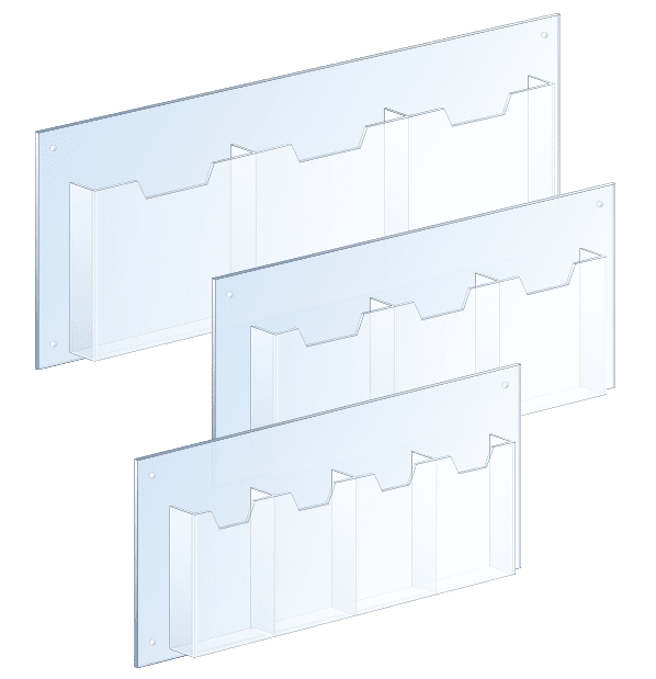Wall Mounted Acrylic Literature Holder Multi-Pocket Configuration