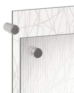 Wall-Mounted with Standoff and Edge-Grips for Resin Panel Partitions | Nova Display Systems