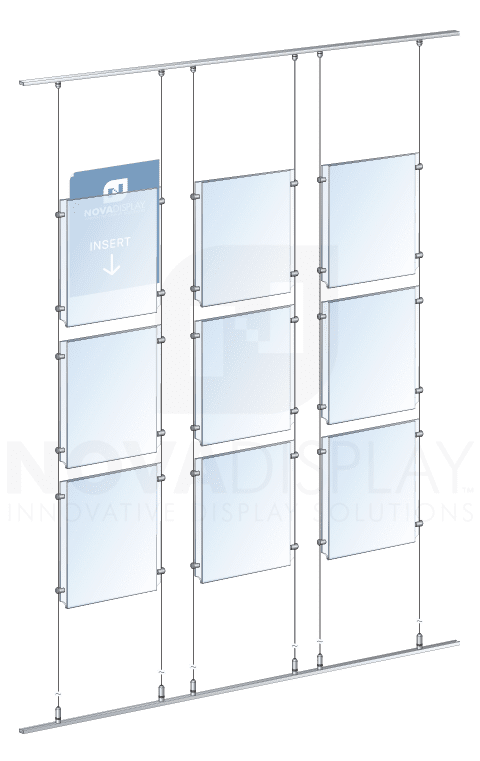 KART-100 Ceiling-to-Floor Rail/Track Suspended Display Kit with Tensioned Cables | Nova Display Systems