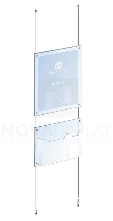 KASP-152 Cable Suspended Acrylic Poster/Literature Display Kit / Ceiling-to-Floor Tensioned | Nova Display Systems