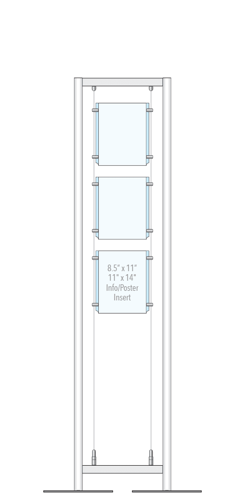 KFMR-004 Versa-Module Floor-Standing Display Kit with Cable System | Nova Display Systems