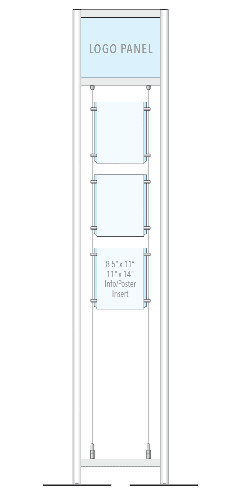 KFMR-005 Versa-Module Floor-Standing Display Kit with Cable System | Nova Display Systems