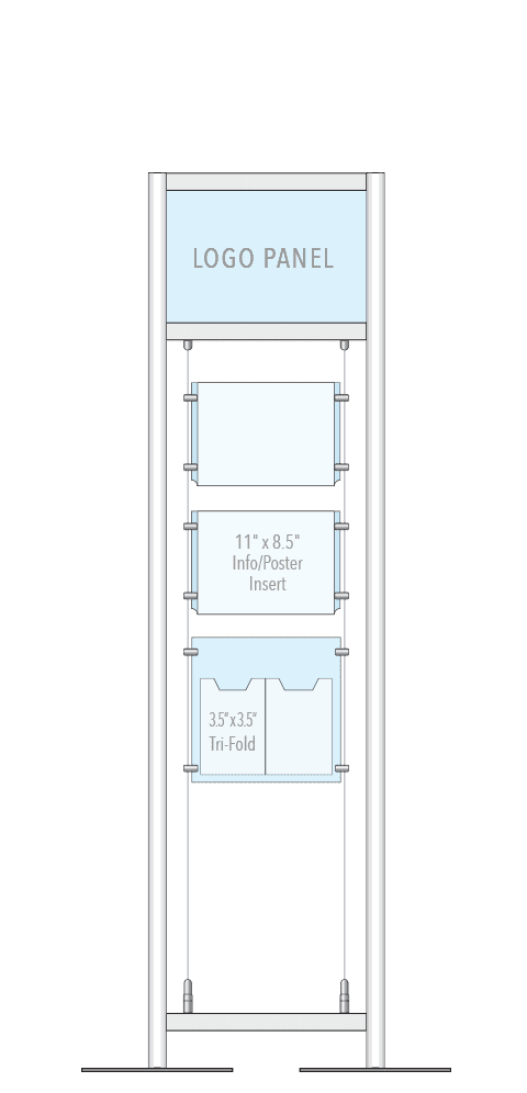 KFMR-008 Versa-Module Floor-Standing Display Kit with Cable System | Nova Display Systems