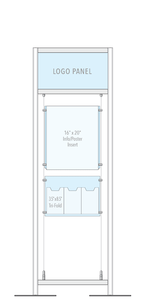 KFMR-017 Versa-Module Floor-Standing Display Kit with Cable System | Nova Display Systems