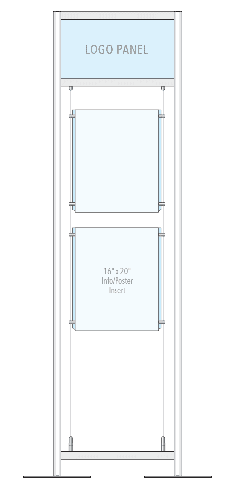 KFMR-018 Versa-Module Floor-Standing Display Kit with Cable System | Nova Display Systems