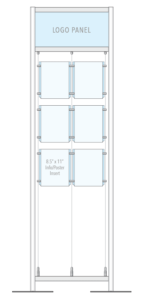 KFMR-024 Versa-Module Floor-Standing Display Kit with Cable System | Nova Display Systems