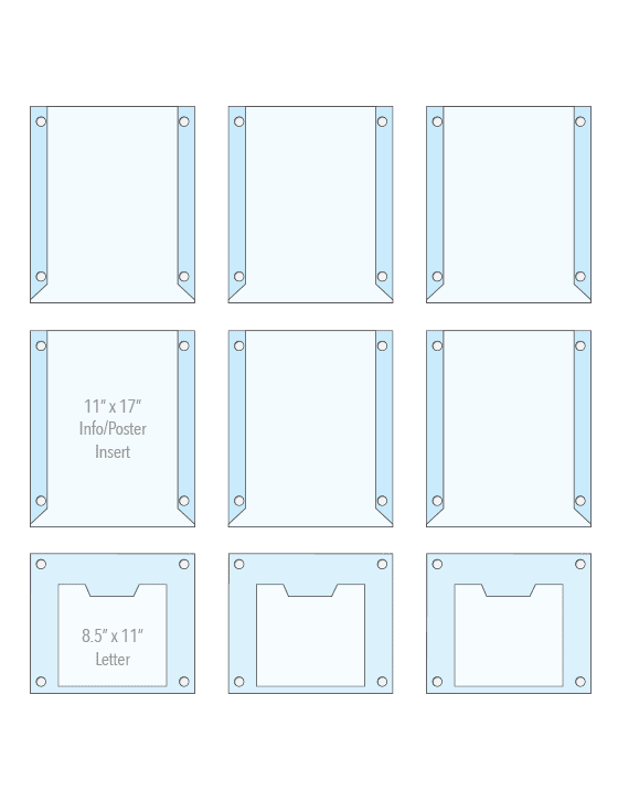 KLD-053 Wall Mounted Acrylic Info/Literature Display Kit with Standoff Supports | Nova Display Systems