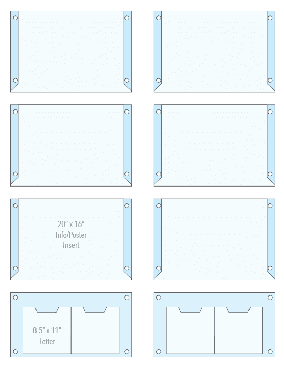 KLD-054 Wall Mounted Acrylic Info/Literature Display Kit with Standoff Supports | Nova Display Systems