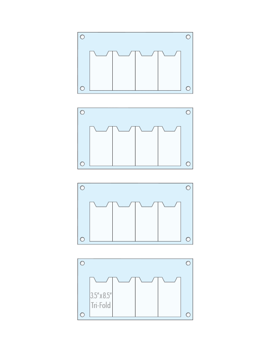 KLD-057 Wall Mounted Acrylic Info/Literature Display Kit with Standoff Supports | Nova Display Systems