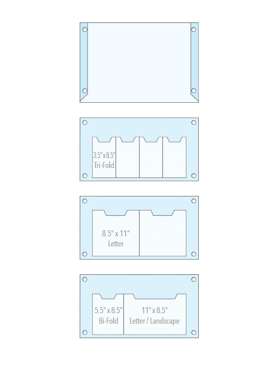 KLD-059 Wall Mounted Acrylic Info/Literature Display Kit with Standoff Supports | Nova Display Systems