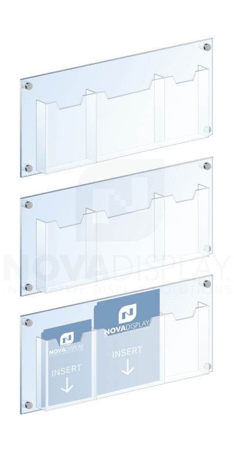 KLD-060 Wall Mounted Acrylic Info/Literature Display Kit with Standoff Supports | Nova Display Systems