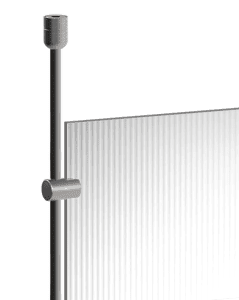 Ceiling-to-Floor 10mm Rod Suspension for Resin Panel Partitions | Nova Display Systems