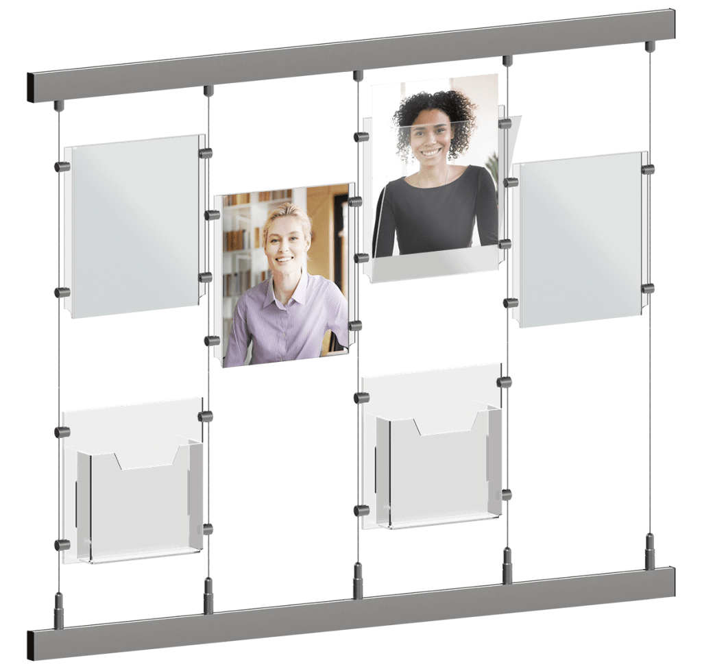 Tensioned Cable Suspension System for Rails/Tracks | Nova Display Systems